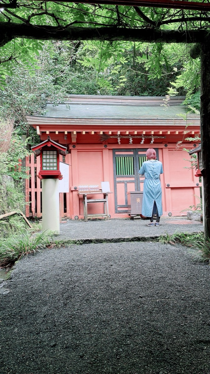 参道を歩く後ろ姿